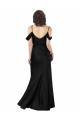 Fournisseurs de Noir Trapèze Épaule Dénudée Satiné Soyeux Longue Formelles Robes demoiselle d'honneur / Robes de soirée / Robes de bal