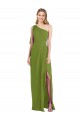 Fournisseurs de Olive verte Trompette Mousseline Longue Robes demoiselle d'honneur