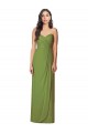 Fournisseurs de Olive verte Trompette Sans bretelle Mousseline Longue Robes demoiselle d'honneur