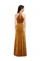 Fournisseurs de Or Trompette Licou Col Haut Velours Stretch Longue Robes demoiselle d'honneur / Robes de bal