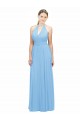 Fournisseurs de Periwinkle Trapèze Licou Mousseline Longue Robes demoiselle d'honneur