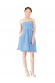 Fournisseurs de Periwinkle Trapèze Sans bretelle Mousseline Courte Robes demoiselle d'honneur / Robes de cocktail