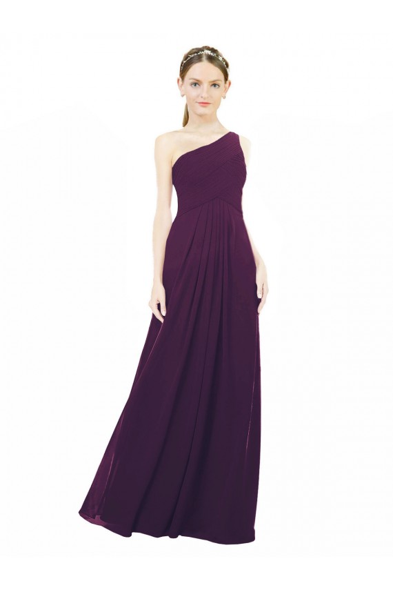 Fournisseurs de Pourpre Trapèze Mousseline Longue Robes demoiselle d'honneur