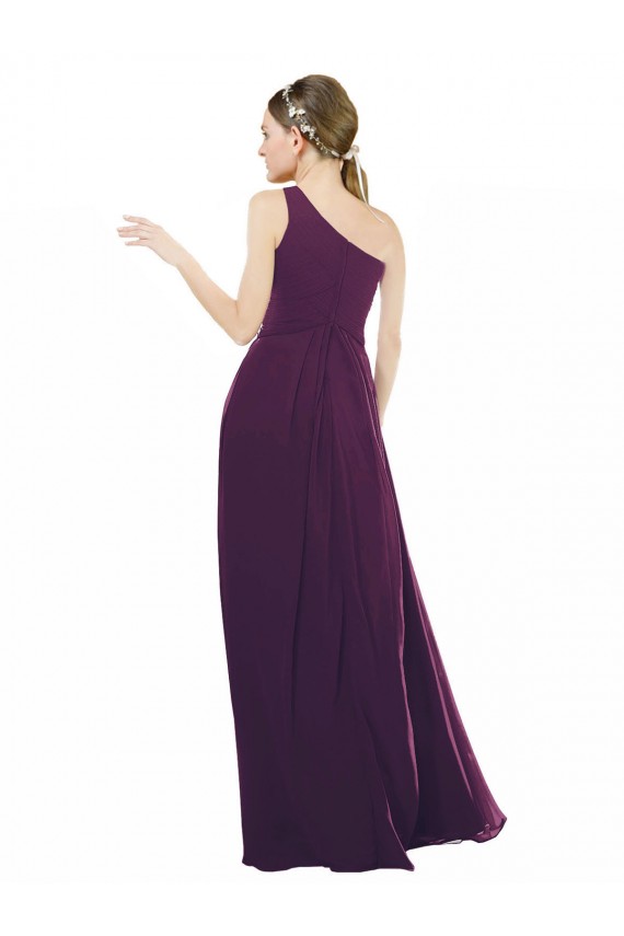 Fournisseurs de Pourpre Trapèze Mousseline Longue Robes demoiselle d'honneur