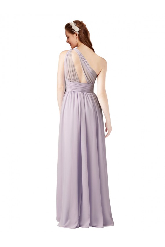 Fournisseurs de Pourpre Trapèze Mousseline Longue Robes demoiselle d'honneur