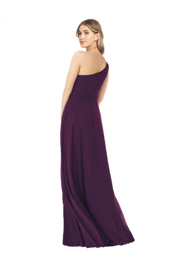 Fournisseurs de Pourpre Trapèze Mousseline Longue Robes demoiselle d'honneur