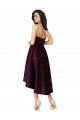 Fournisseurs de Pourpre Trapèze Scoop Neck Satiné Courte Asymétrique Robes demoiselle d'honneur / Robes de bal