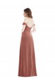 Fournisseurs de Rose Cannelle Trapèze Épaule Dénudée Velours Stretch Longue Robes demoiselle d'honneur / Robes de bal