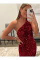 Fournisseurs de Rose Fourreau Balayage train Paillettes Velours Longue Robes de bal