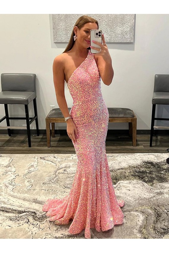 Fournisseurs de Rose Fourreau Balayage train Paillettes Velours Longue Robes de bal