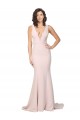 Fournisseurs de Rose Fourreau Col V Balayage train Crêpe Stretch Longue Formelles Robes demoiselle d'honneur / Robes de soirée / Robes de bal