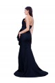 Fournisseurs de Bleu marine foncé Fourreau Sans bretelle Balayage train Crêpe Stretch Longue Robes demoiselle d'honneur / Robes de bal