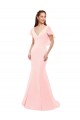 Fournisseurs de Rose Sirène Col V Mousseline Longue Robes demoiselle d'honneur