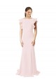Fournisseurs de Rose Sirène Col bijou Balayage train Crêpe Stretch Longue Robes demoiselle d'honneur / Robes de bal