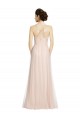 Fournisseurs de Rose Trapèze Bretelles spaghetti Tulle Longue Robes demoiselle d'honneur