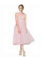 Fournisseurs de Rose Trapèze Col V Tulle Courte Robes demoiselle d'honneur / Robes de cocktail