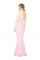 Fournisseurs de Rose Trapèze Sans bretelle Crêpe Stretch Longue Formelles Robes demoiselle d'honneur / Robes de soirée / Robes de bal