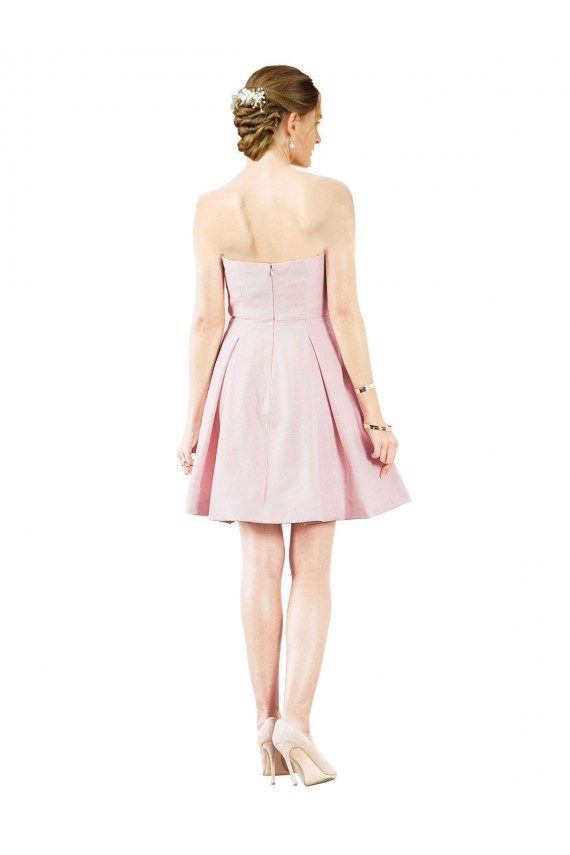 Fournisseurs de Rose Trapèze Satiné Courte Robes demoiselle d'honneur / Robes de cocktail