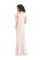 Fournisseurs de Rose Trompette Épaule Dénudée Crêpe Stretch Longue Formelles Robes demoiselle d'honneur / Robes de soirée / Robes de bal