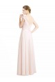 Fournisseurs de Rose crème Trapèze Mousseline Dentelle Longue Robes demoiselle d'honneur