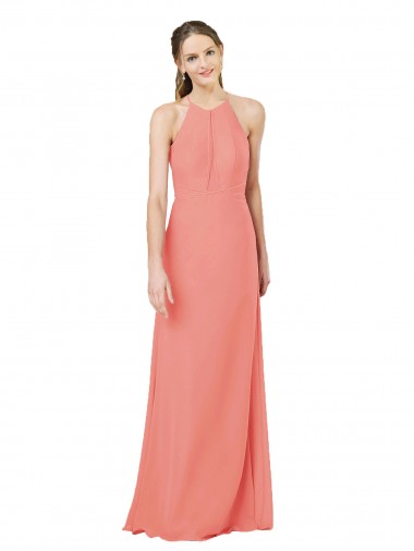 Fournisseurs de Rose du Désert Fourreau Licou Mousseline Longue Robes demoiselle d'honneur