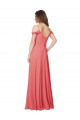 Fournisseurs de Rose du Désert Trapèze Épaule Dénudée Mousseline Longue Robes demoiselle d'honneur