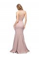 Fournisseurs de Rose poussiéreux Fourreau Col Haut Balayage train Crêpe Stretch Longue Formelles Robes demoiselle d'honneur / Robes de soirée / Robes de bal