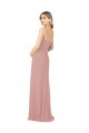 Fournisseurs de Rose poussiéreux Fourreau Sans bretelle Mousseline Longue Robes demoiselle d'honneur
