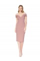 Fournisseurs de Rose poussiéreux Sirène Épaule Dénudée Crêpe Stretch Courte Robes demoiselle d'honneur / Robes de soirée / Robes de cocktail