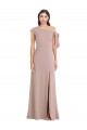 Fournisseurs de Rose poussiéreux Trapèze Épaule Dénudée Crêpe Stretch Longue Formelles Robes demoiselle d'honneur / Robes de soirée / Robes de bal