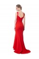 Fournisseurs de Rouge Sirène Col Haut Crêpe Stretch Longue Formelles Robes demoiselle d'honneur / Robes de soirée / Robes de bal