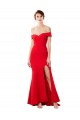 Fournisseurs de Rouge Sirène Épaule Dénudée Crêpe Stretch Longue Formelles Robes demoiselle d'honneur / Robes de soirée / Robes de bal