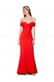 Fournisseurs de Rouge Sirène Épaule Dénudée Crêpe Stretch Longue Formelles Robes demoiselle d'honneur / Robes de soirée / Robes de bal