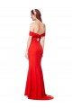 Fournisseurs de Rouge Sirène Épaule Dénudée Crêpe Stretch Longue Formelles Robes demoiselle d'honneur / Robes de soirée / Robes de bal