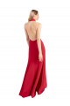 Fournisseurs de Rouge Trapèze Licou Col Haut Crêpe Stretch Longue Formelles Robes demoiselle d'honneur / Robes de soirée / Robes de bal