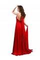 Fournisseurs de Rouge Trapèze Licou Spandex Longue Formelles Robes demoiselle d'honneur / Robes de soirée / Robes de bal