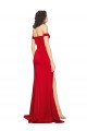 Fournisseurs de Rouge Trapèze Épaule Dénudée Satiné Soyeux Longue Formelles Robes demoiselle d'honneur / Robes de soirée / Robes de bal