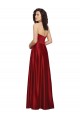 Fournisseurs de Rouge foncé Trapèze Sans bretelle Satiné Longue Robes demoiselle d'honneur / Robes de bal