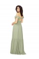 Fournisseurs de Safran Trapèze Col V Mousseline Longue Robes demoiselle d'honneur