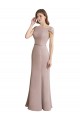 Fournisseurs de Sirène Scoop Col Haut Mousseline Dentelle Longue Robes demoiselle d'honneur