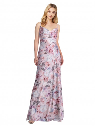 Fournisseurs de Trapèze Satiné Stretch Floral Longue Formelles Robes demoiselle d'honneur / Robes de soirée