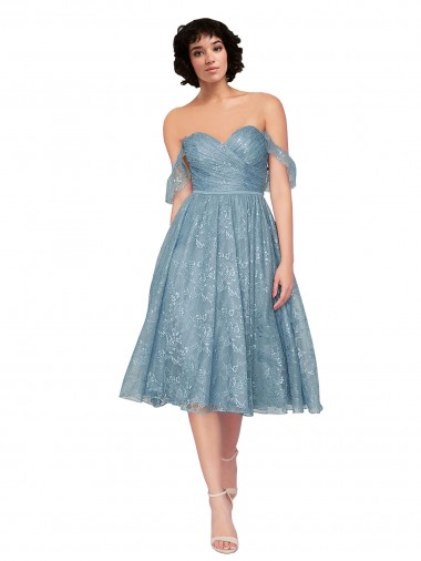Fournisseurs de Trapèze Épaule Dénudée Dentelle Courte Robes demoiselle d'honneur / Robes de cocktail