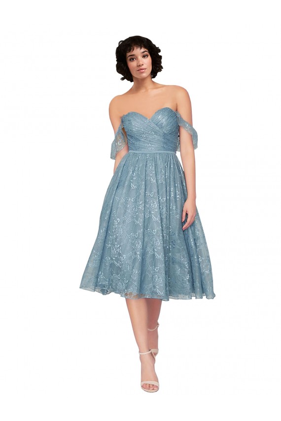 Fournisseurs de Trapèze Épaule Dénudée Dentelle Courte Robes demoiselle d'honneur / Robes de cocktail
