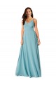 Fournisseurs de Turquoise Trapèze Col V Mousseline Longue Robes demoiselle d'honneur