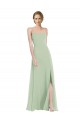 Fournisseurs de Vert Sauge Trapèze Scoop Mousseline Longue Robes demoiselle d'honneur