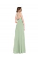Fournisseurs de Vert Sauge Trapèze Scoop Mousseline Longue Robes demoiselle d'honneur