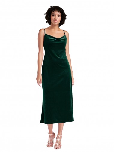 Fournisseurs de Vert foncé Fourreau midi Velours Stretch Courte Robes demoiselle d'honneur / Robes de soirée / Robes de cocktail
