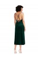 Fournisseurs de Vert foncé Fourreau midi Velours Stretch Courte Robes demoiselle d'honneur / Robes de soirée / Robes de cocktail