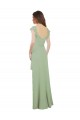 Fournisseurs de Vert fumée Trapèze Mousseline Longue Robes demoiselle d'honneur