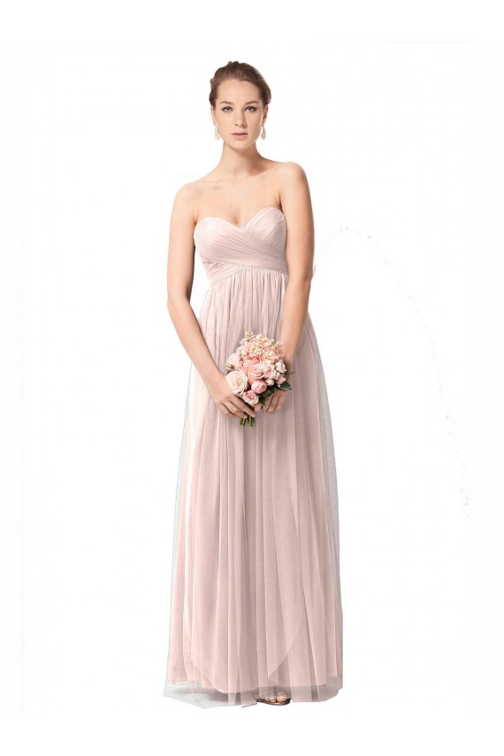 Fournisseurs de Vintage Rose Trapèze Tulle Longue Robes demoiselle d'honneur